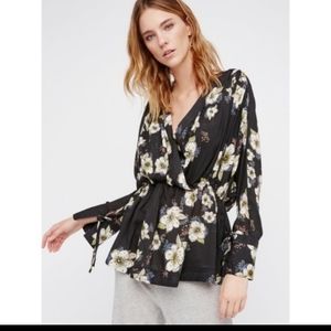 Free people tuscan dreams floral tunic blouse